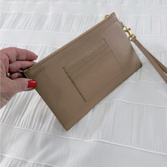 Yves Saint Laurent Tan Quilted Wristlet AUTHENTIC! - Picture 14 of 14